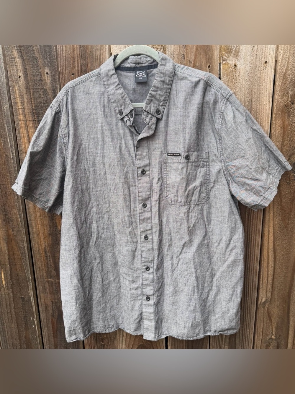 Grunt style gray  Short-Sleeve Button-Up Shirt‎ size 2XL
